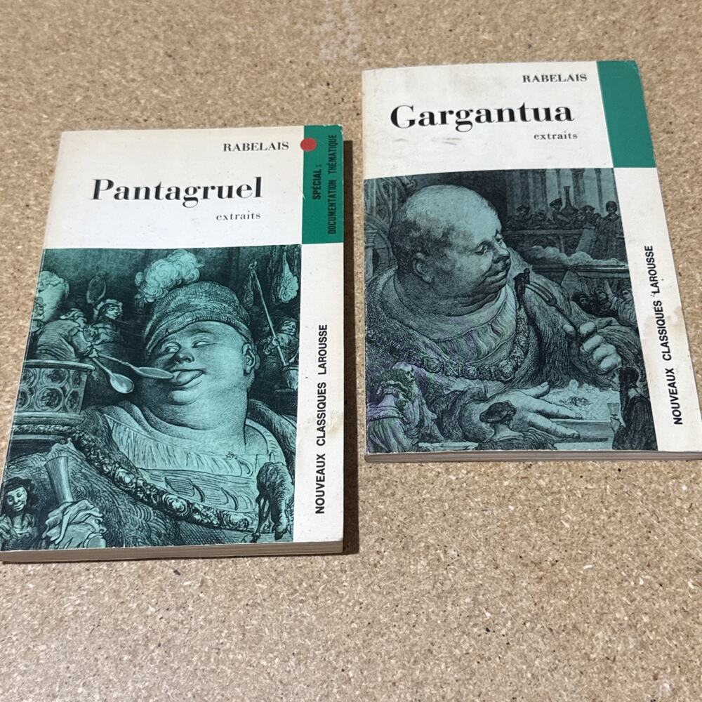 Rabelais Gargantua (1968) & Pantagruel (1972) Larousse French Editions - 2 Books